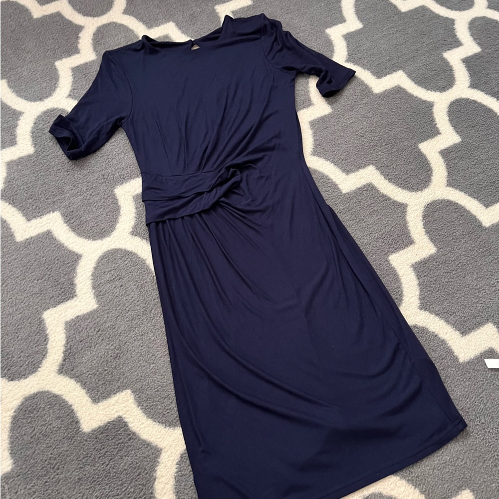 TOPSHOP t shirt navy blue short sleeve perfect little dress size 6 women’s